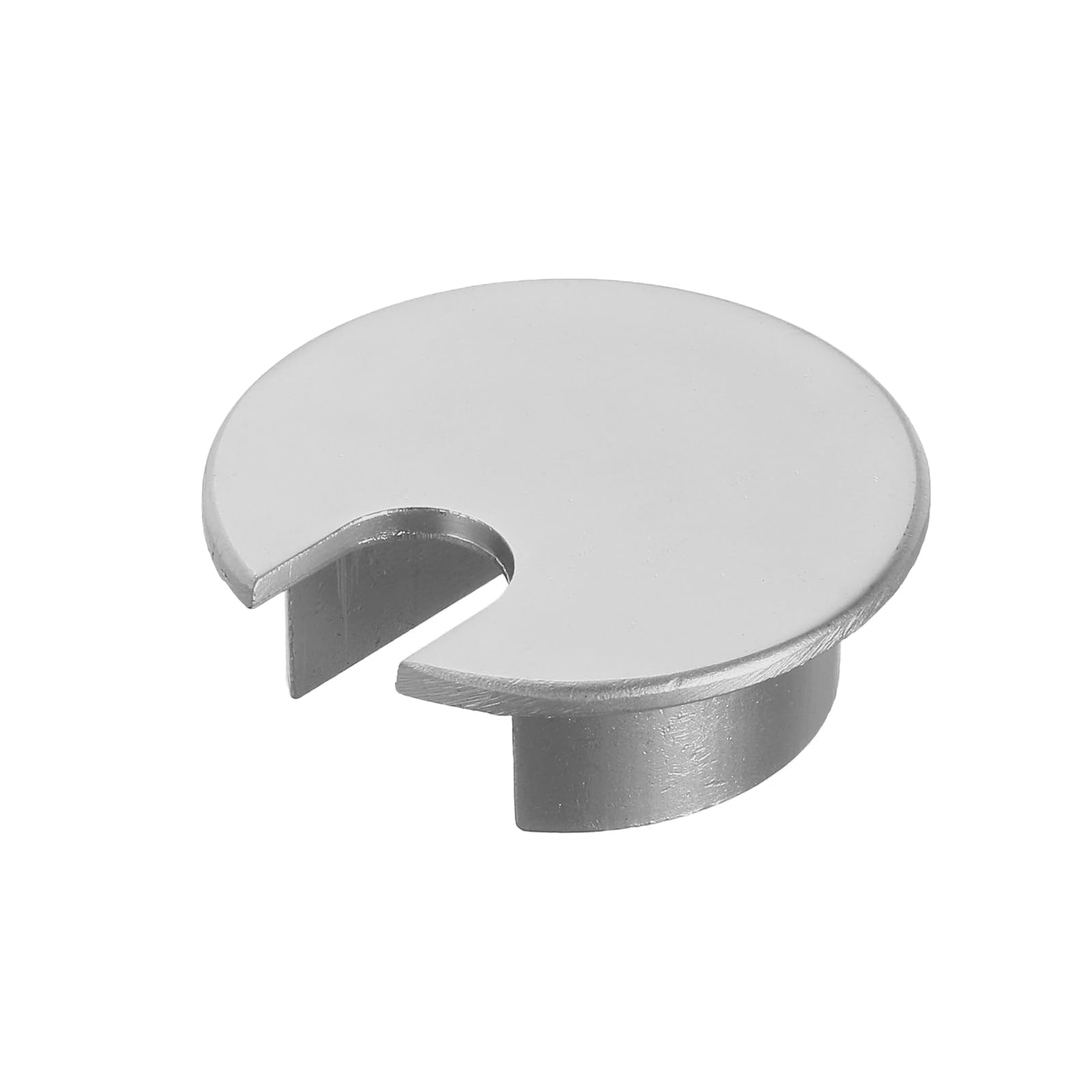 Kravonix Metal Desk Cable Grommet 35mm (1-3/8") Zinc Alloy Matte Silver Cable Hole Cover Pass-Through Wire Organizer for Office Computer Table Worktop