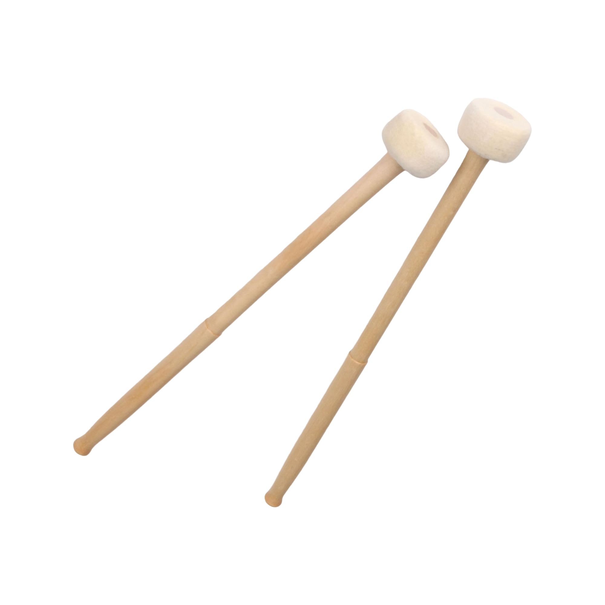 Yibuy Juego de 10 mazos de madera para timbales de percusión con cabeza de fieltro para bombo