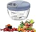 Tritatutto per cipolle5 secondi,Tritatutto Manuale, capacità: 500 ml, tritatutto multiplo per verdure, frutta, cipolle, noci, aglio, cibo per bambini (blu)