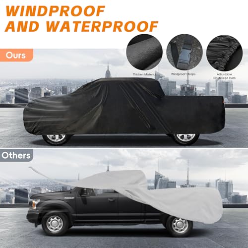 Image of 7 Layers GUNHYI Truck Cover Waterproof All Weater, Pickup Truck Cover Fit Most Regular Cab Short Box for Ford F100 /F150, Chevy C10 /S10, Ram 150 250, Tacoma etc. (Length up to 210 inch)