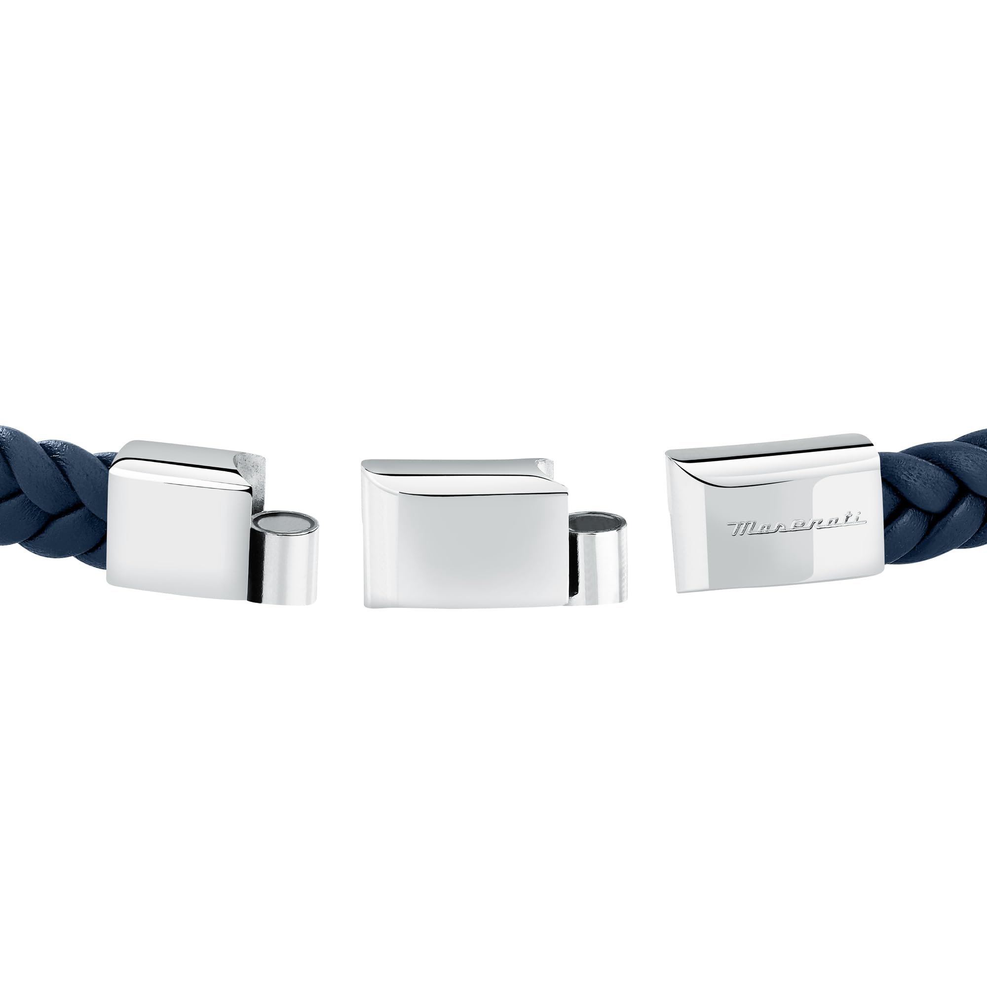 MASERATI Pulsera Hombre en Acero, Cuero Natural, Colección RECYCLED LEATHER - JM4249IK03