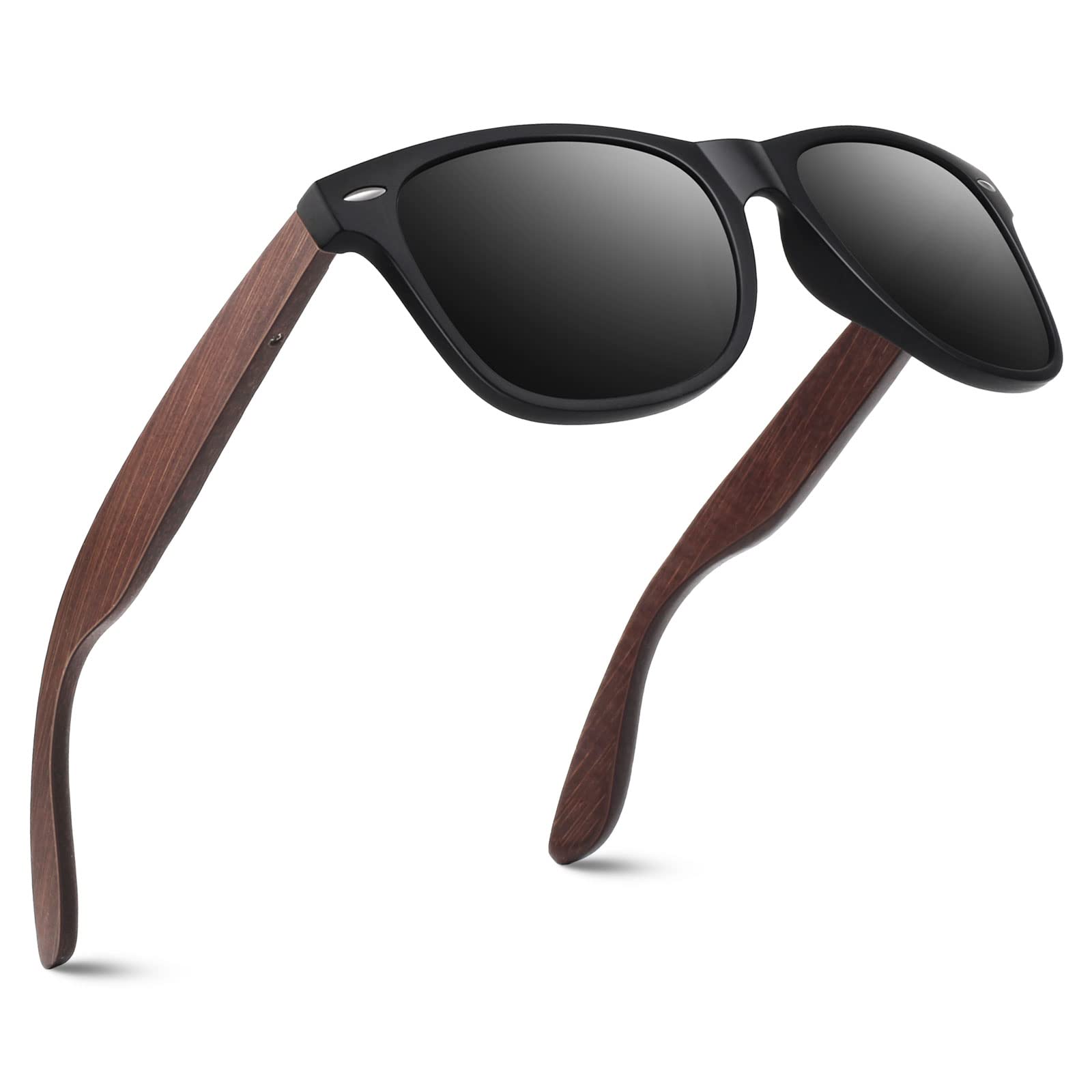 CGID Gafas de Sol Polarizadas Hombre Mujer Originales Madera Ultra Light 100% UV400 Protección