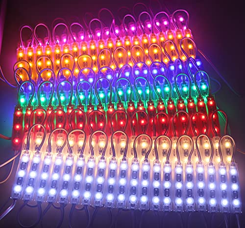 Image of Super Bright 200pcs 3 LED Module Green 2835 SMD Waterproof Decorative Light for Letter Sign Advertising Signs with Tape Adhesive Backside (Green)