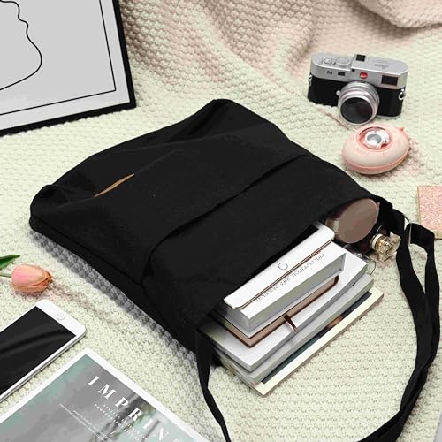 Image of COOLOME Canvas Tote Bag for Women - Crossbody, Shoulder, Travel & Beach Bag