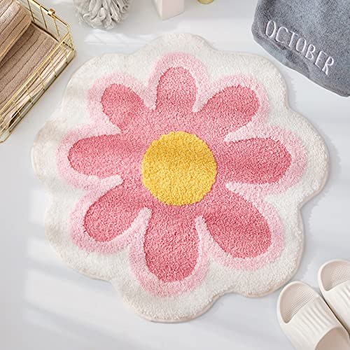 Süße Badematte, Weicher Flauschiger Blumenförmige Badematte Teppiche aus Mikrofaser, Wasser...