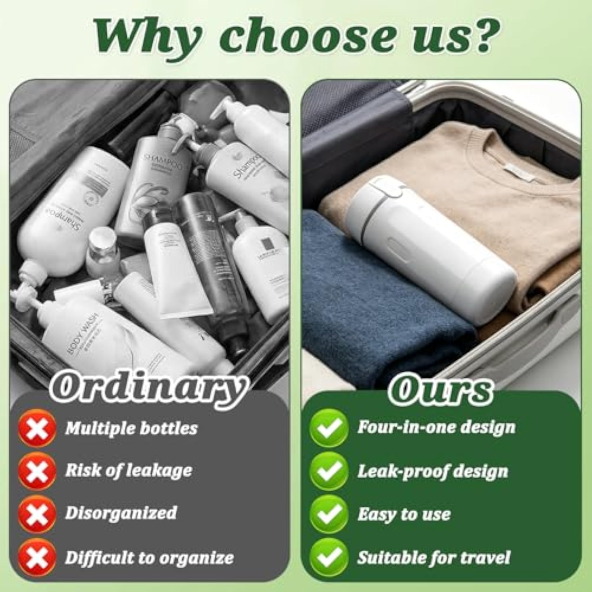 4-in-1 Travel Dispenser for Toiletries