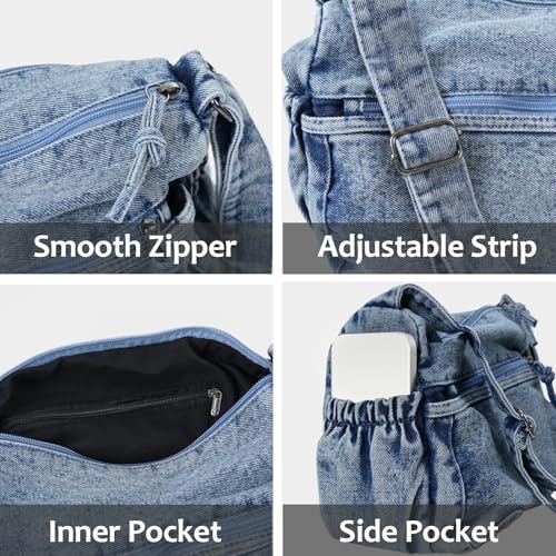 Denim Crossbody Bag Casual Cross body Bag Large Capacity Handbag4