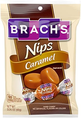 Brach's Nips Caramel Flavored Hard Candy, 3.25oz, Pack of 12