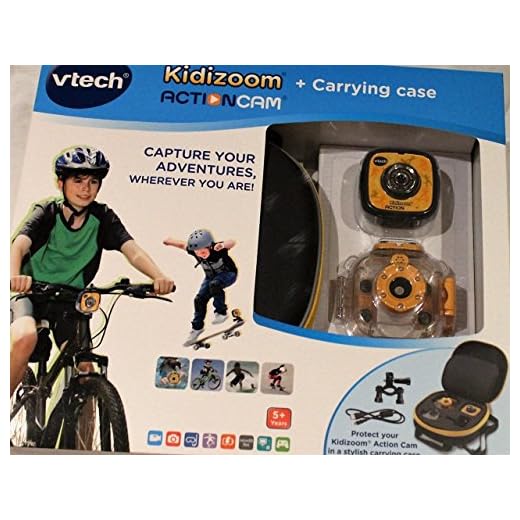 VTech Kidizoom Action Cam with Case, Mounts and Accessories, Yellow/Black