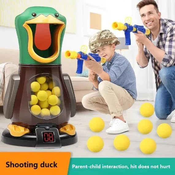 Miniatura 3 de Juego de tiro al blanco de pato, juguetes de disparo de patos para niños de 3 a 5 años, 2 paquetes de pistolas de espuma de juguete con objetivo