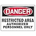 Accuform MADM039XL, 10" x 14" OSHA Danger Safety Sign "Restricted Area ." Aluma-Lite, Pack of 8 pcs