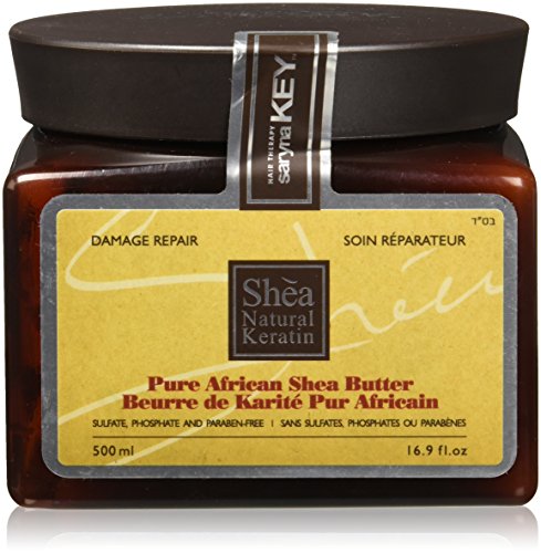 Saryna Key African Shea Butter for Hair Damage Repair Treatment Pure Shea Butter Moisturizer with Natural Keratin and Vitamins A, E, F - Great for Rejuvenating Dry and Damaged Hair (500ml 16.9oz)