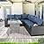 Furnimy Outdoor Furniture Patio Furniture Sets Conversation Sets Sectional Sofa Couch Wicker Rattan Balcony Furniture for Lawn,Garden,Porch and Poolside (Expresso-Navy, 5 pcs Without Table)