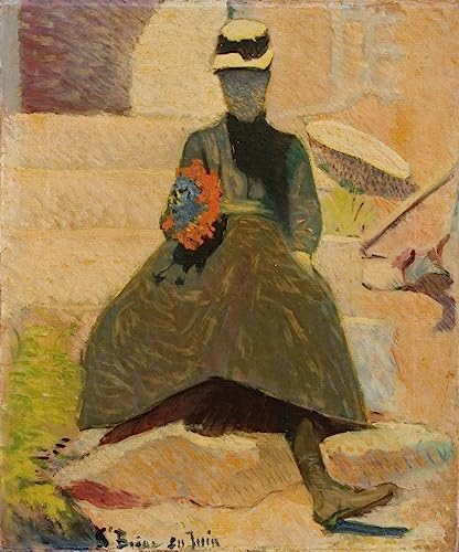 Affiche Toile Femme à Saint Briac d'Emile Bernard pour Décoration Murale de Salon 60x90cm