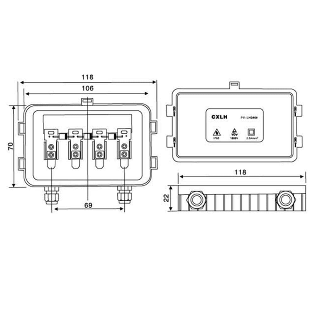 Solar Junction Box/Connecting Box PV Connector with 3 Diodes for Solar Panel 100-180W 6A-image-8