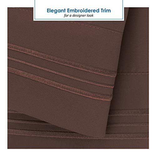 Nestl Chocolate Brown Short Queen Sheets for RV, Hotel Luxury RV Queen Sheets Set, 6 Piece Fitted Bed Sheet Set and Pillowcases, Super Soft, Wrinkle-Free, and Breathable Camper Bedding