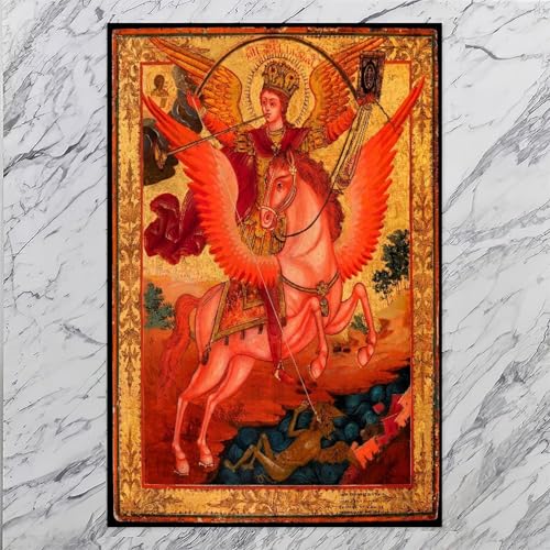 Tableau Saint Michel Terrassant le Dragon Impression Toile 30x45cm - 7