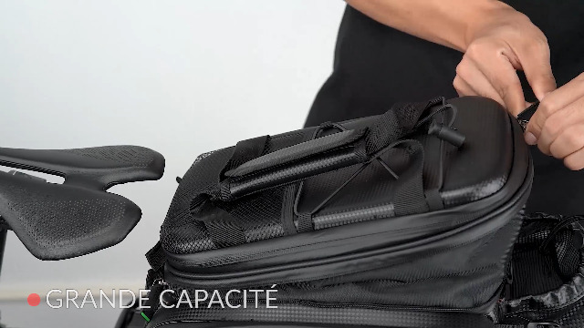 Sacoche De Porte-Bagages Vélo 15-30L - Pliable, Multi-Compartiments - Pour Voyage, Vélotaf - Noir