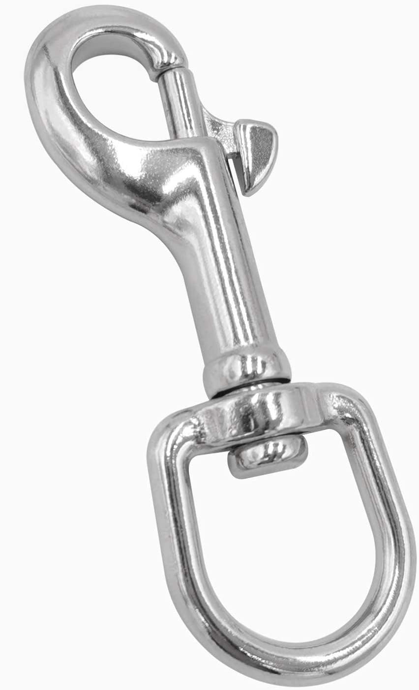 2 Pcs 3#-316 Heavy Duty Stainless Steel Swivel Eye Bolt Snap Hook,Marine Grade Stainless Steel Clips, For Diving/Key Chain/Dog Leash/Camera Strap/Clothesline And More