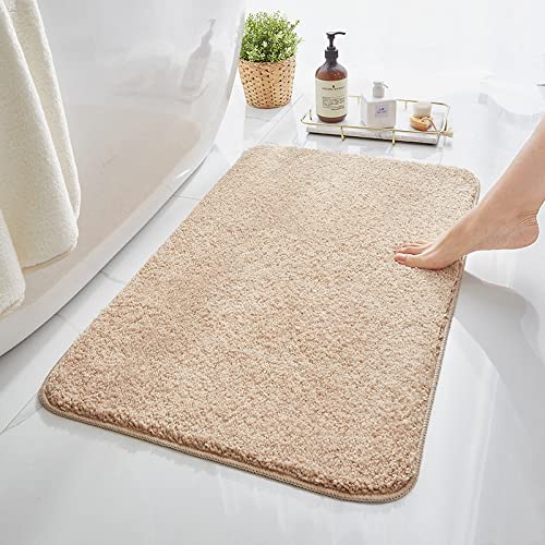 LNXSESN Badezimmerteppich Creme-Beige Badematte Flauschig Mikrofaser Badvorleger rutschfest...