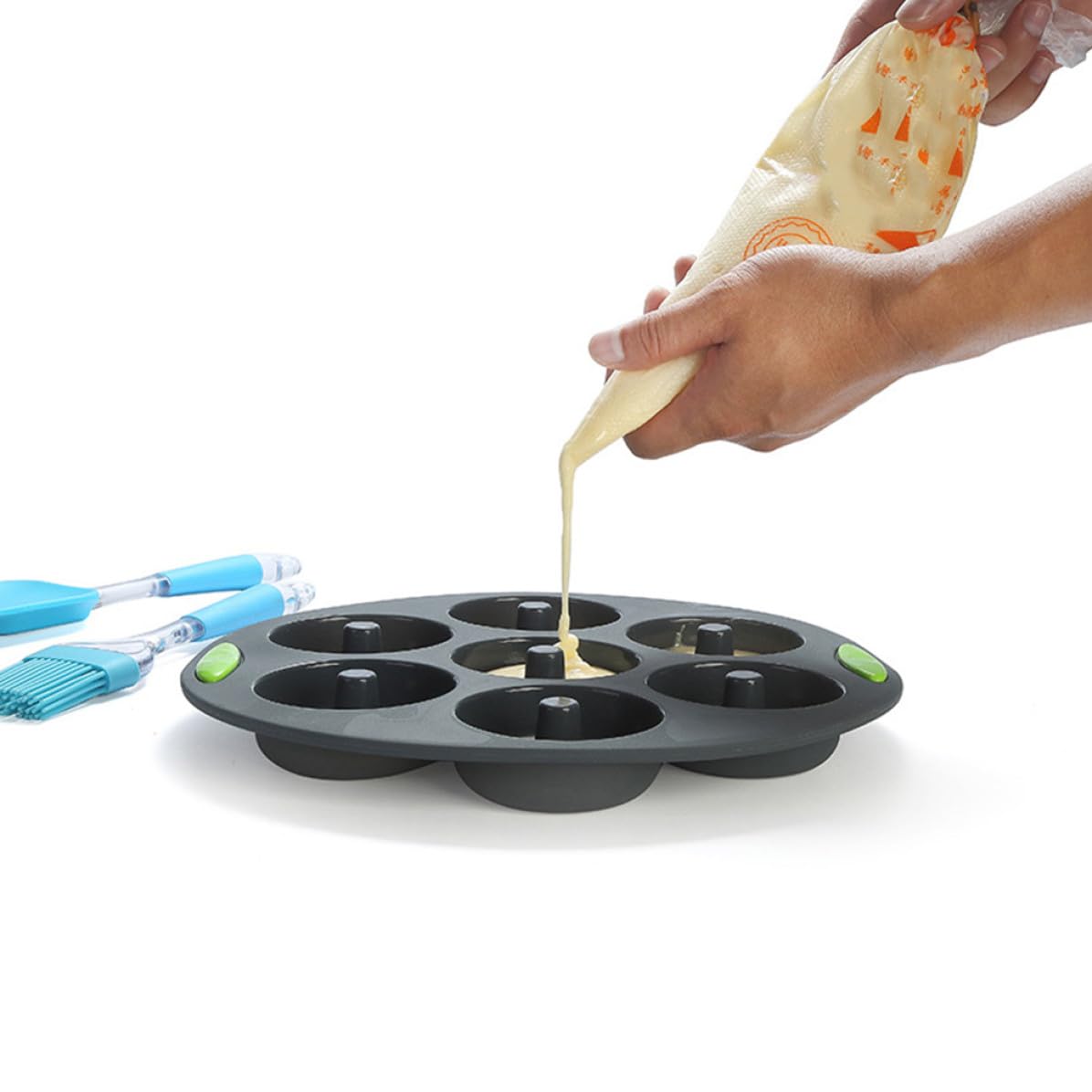 Juego de 5 Moldes de Silicona Flexible y Resistente al Calor para Hornear Pasteles Cocina, Herramienta Multiusos para Aficionados la Repostería