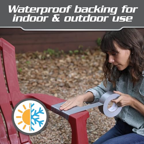 Image of Duck Pro Heavy Duty Duct Tape for Long Lasting Repairs, 2 inch Wide (1.88 in x 60 Yds) Performance Grade Tape with Waterproof Backing, Silver, 24 Rolls