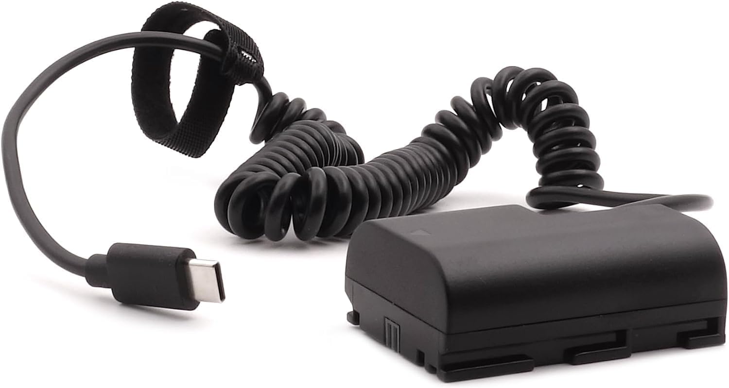 PATONA Dummy Batteria USB-C per Canon LP-E6NH/LP-E6N/LP-E6 – sostituisce accoppiatore VP-DRE6 – per EOS R5 R6 R6II R7 5D Mark II/III 5DS 6D 7D 60D 70D 80D 90D XC10 XC15 – per streaming continuo