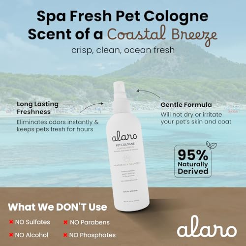Alaro Dog Cologne Spray - Natural Deodorizing Spray - Long Lasting Coastal Breeze Scent - Pet-Safe Dog Perfume Spray for All Breeds - Made in USA - 16 oz - Image 4