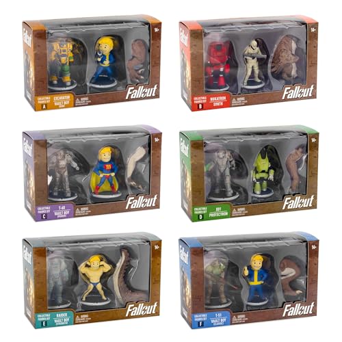 Toynk Fallout 3-Inch Mini Figure Collection for Adults | Complete Set of 12 | Includes Build-A-Figure Deathclaw Pieces