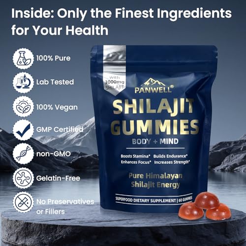 Shilajit Gummies, gummy supplements,shilajit for men gummies,shilajit for women gummies,Seamoss & Turmeric | Zero Sugar Energy, Cortisol Balance, Sleep, Immune & Overall Health Support – 60 Gummies - Image 5