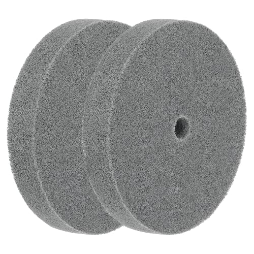 QUARKZMAN 2 Piezas de Rueda de Pulido de Fibra de Nylon 6' x 1' 180 Grano 5P con Árbol de 5/8', Rueda Abrasiva Para Esmeril de Banco, Discos de Desbarbado Y Pulido