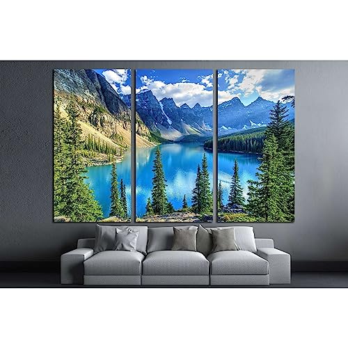 Impression sur toile Moraine Lake ZELLART - Tableau triptyque Canada 180 x 120 cm