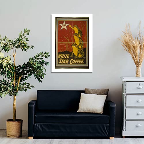Poster Café Grenouilles White Star Déco Murale Rétro Cuisine XL - 3