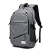 Produktbild Rucksack Männer Chrislley Wasserdicht Faltbarer Rucksack Mit Basketball Net Und USB Ladeanschluss 15 6 Zoll Leinwand Sport Casual Schule Rucksack Grau