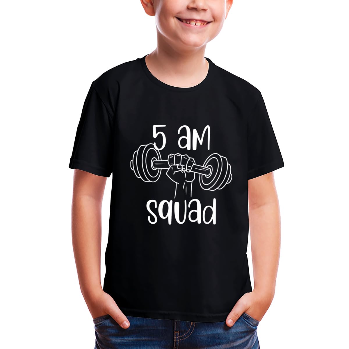 Cute Funny Gym Workout Quote Kids' 100% Cotton T-Shirt - Soft Tee for Boys & Girls