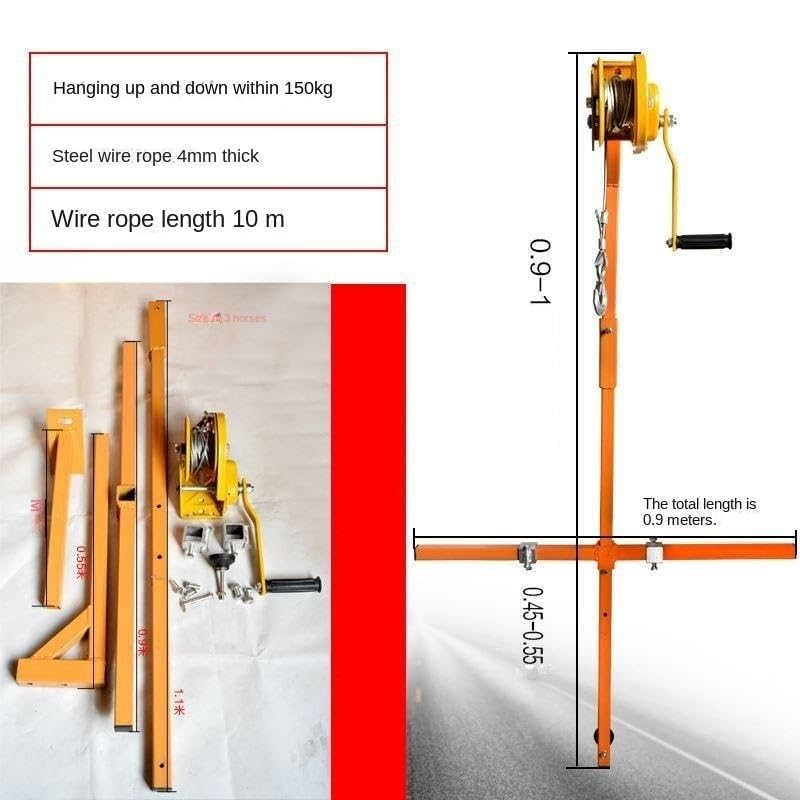 Generic Special Small Crane for Installing Air Conditioners, Special Tools for Lifting Outdoor Air Conditioner Units, 3 Hp/5 Hp, Portable MINGPING(Color:3HP Brackets+Winch 10m)