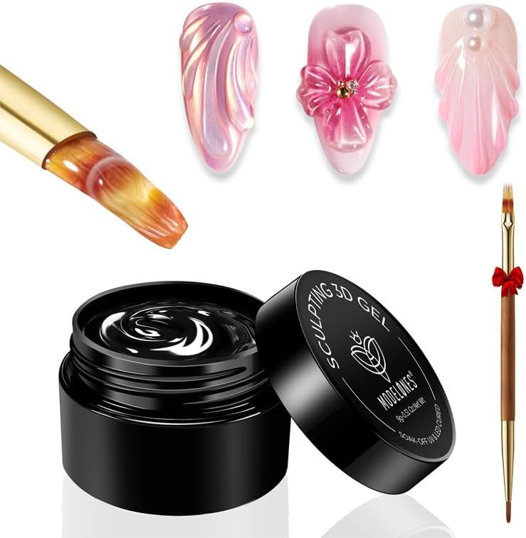 MODELONES Gel 3D Nail Art, 9g Multifonctionnel Sculpting Gel avec...