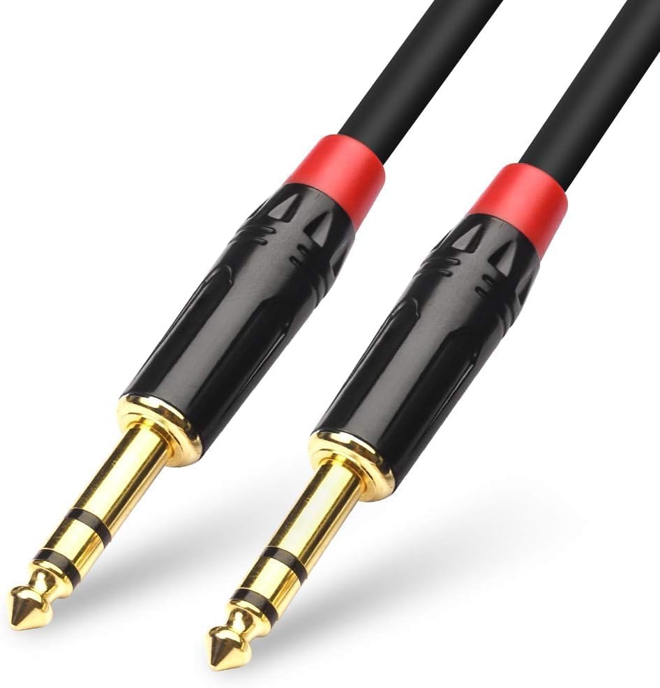 KEBILSHOP 5 Meter Electric Guitar Cable for Amplifier 6.35 mm 1/4 Inch TRS Instrument Cable Gold Metal plug for Electric Guitar, Bass, Keyboard, Mixer, Amplifier, Equalizer,Speaker.5 Meter/16 feet-image-47