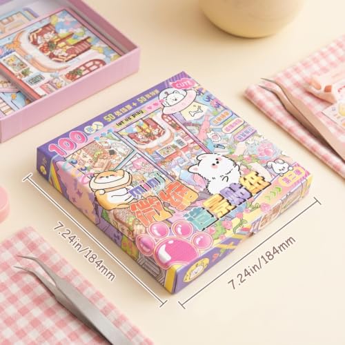 Image of PATPAT Stickers for Kids Activity 100 Sheets 3D Stickers Set for Girls