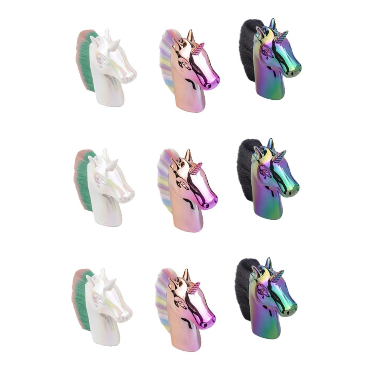 Healeved 9 Piezas Cepillo De Uñas De Unicornio Cepillo Para Polvos Sueltos Arte De Uñas Con Pincel Striper Base De Maquillaje Cepillo De Uñas De Acrílico Makeup Sol Rojo Brocha Para Polvos