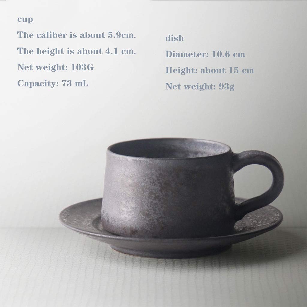 Filiżanka do espresso porcelanowa filiżanka do kawy zestaw naczyń z ręcznie wykonaną szorstką ceramiką kubek do espresso do prostej kawy (czarny)