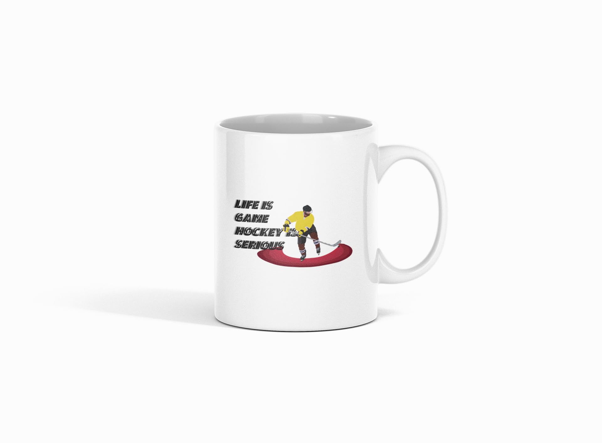 Aayansh CREATION Life is Game Hockey is Serious Printed Ceramic Coffee Mug 250 Ml