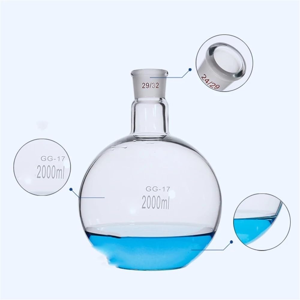 1 część/partia płaskie dno 50/100/150/250/500/100 0/2000 ml jedna usta krótka szyjka laboratorium kolba szklana do laboratorium (1000 ml kaliber 19)