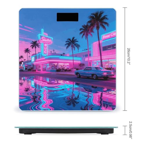 Balanza digital Vaporwave Street View para peso corporal miniatura 2