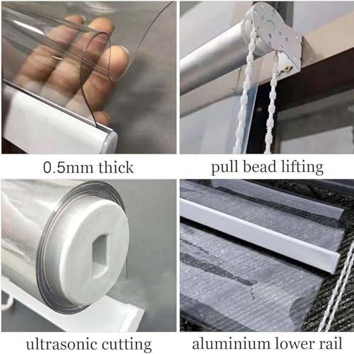Stores enroulables en PVC transparent et imperméable, rideaux de séparation imperméables pour la maison et la terrasse
