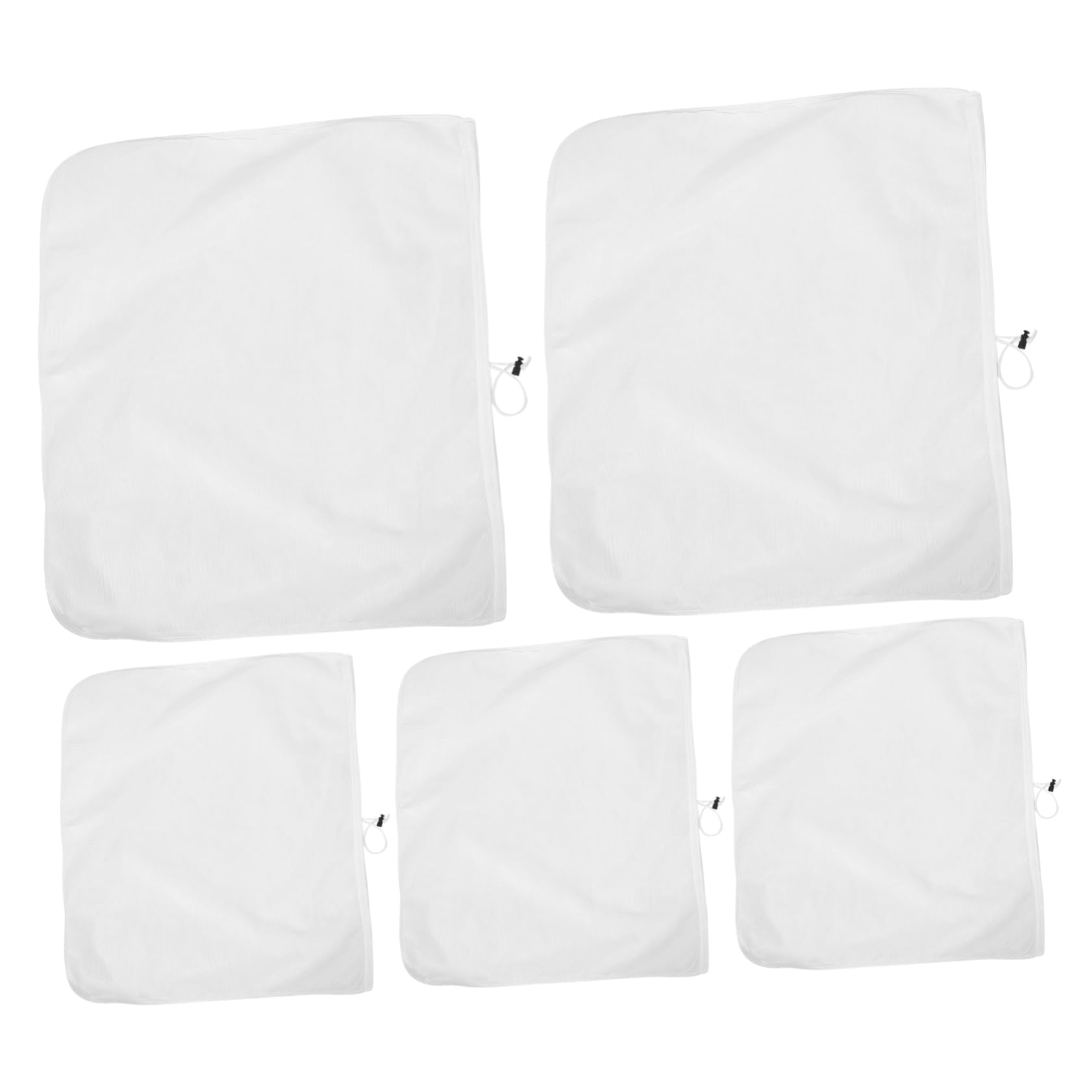 MUCKLILY 5pcs Reusable Brewing Bags Fine Mesh Strainer Filter Pouches Drawstring for Cheese and Yogurt Making Easy to Clean