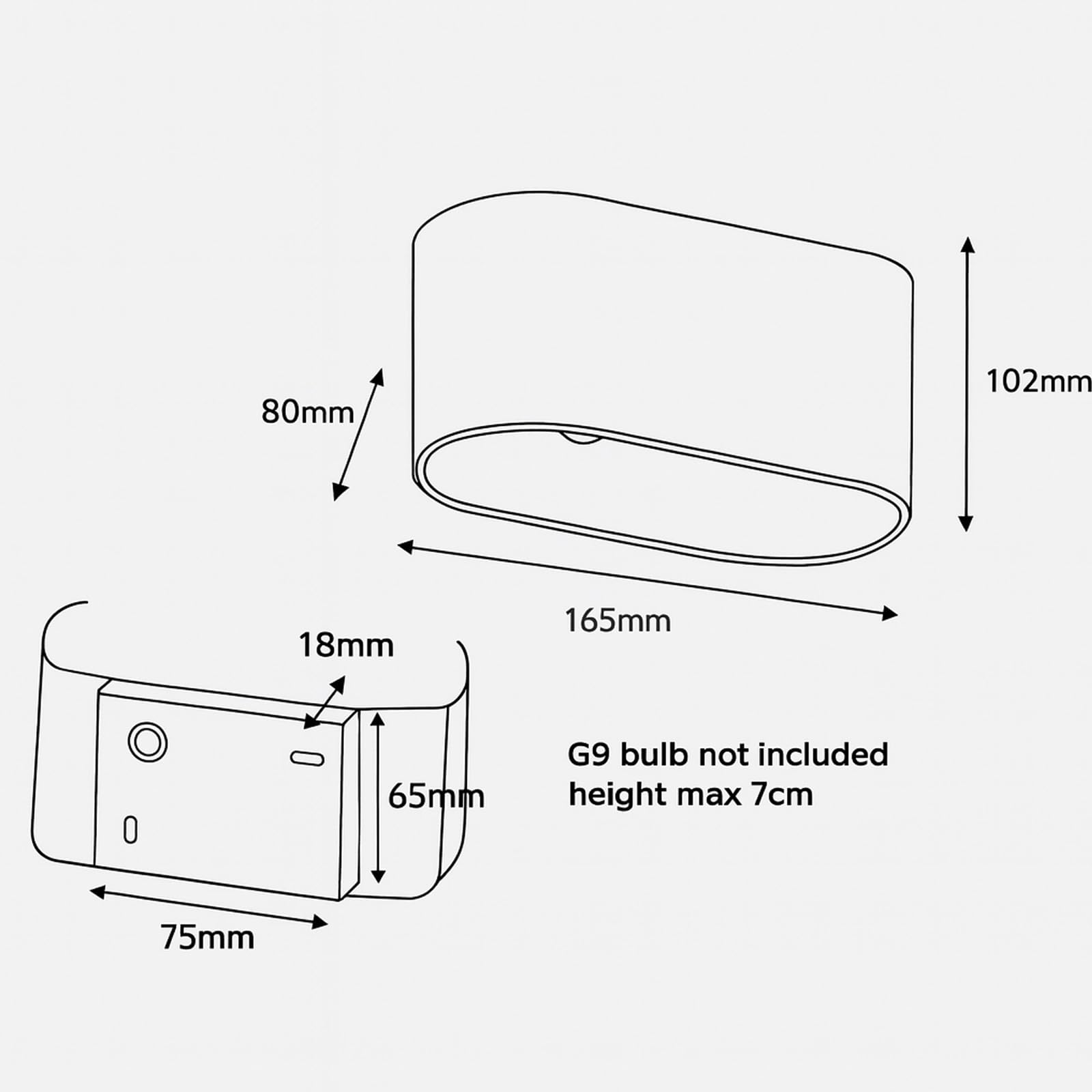 Alpinaluz Applique da Parete Up & Down con Attacco G9, Design Curvato in Metallo, Lampada Decorativa da Interno per Corridoio, Soggiorno e Camera da Letto, IP20 (Oro satinato)