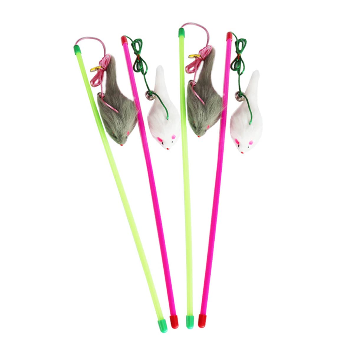 FRCOLOR 15stücke Teiliges Katzen-spielzeugset Mit Plüsch- -stäben Interaktives Katzenspielzeug Zufälligen Farben Für Aktives Training Und Spielvergnügen