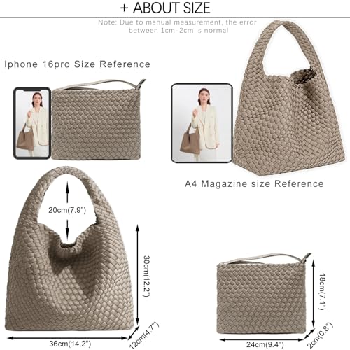 Bolso tejido JINMANXUE para mujer, tote hobo miniatura 3