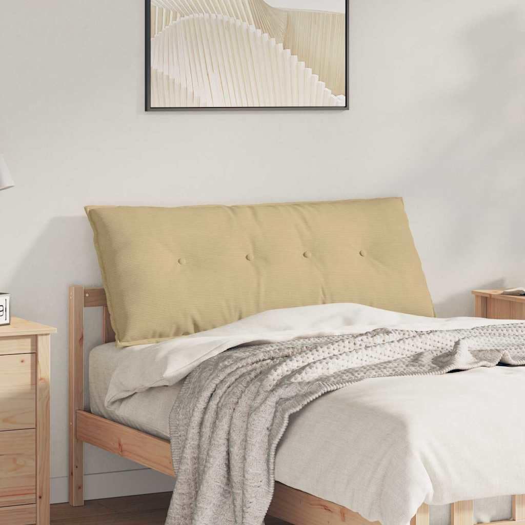 Rückenkissen, grün/grau, 120 x 50 cm, aus geripptem Samt, rechteckig, für Sofa und Bett, mit abnehmbarem Bezug und Reißverschluss, gefüllt mit Polyesterfaser, ideal